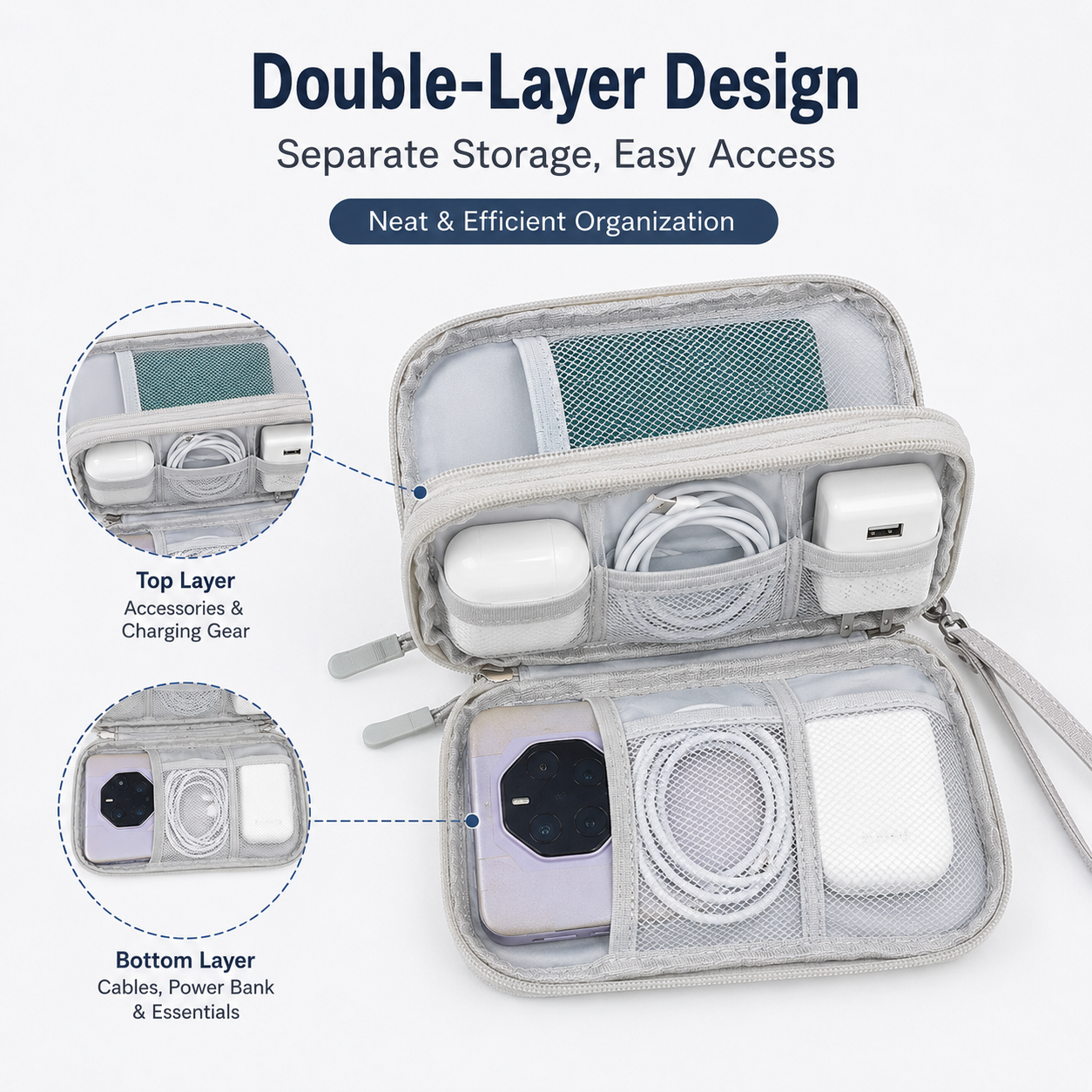 Portable Cable Organizer Bag O - Tech Accessories Case review and price
